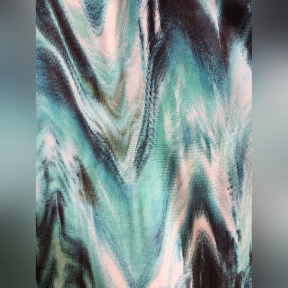Emerald Tube Top Blue Green Chiffon Flowy Beach Casual Maxi Dress S L - Picture 5 of 8